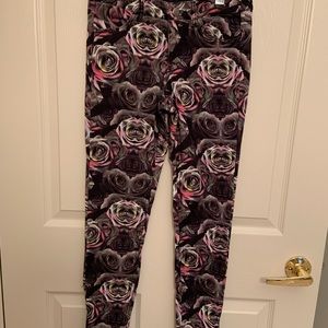 Rose printed jeans